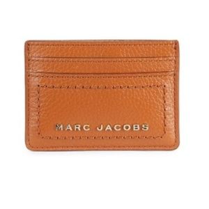 NWT MARC JACOBS Logo Leather Card Case - smoked almond